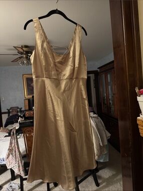 Gold Satin Slip Nightgown - Classic Ladies Sleepwear